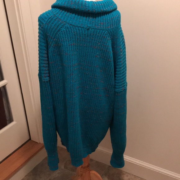 Free People Blue Cowl Neck Sweater - Picture 6 of 11